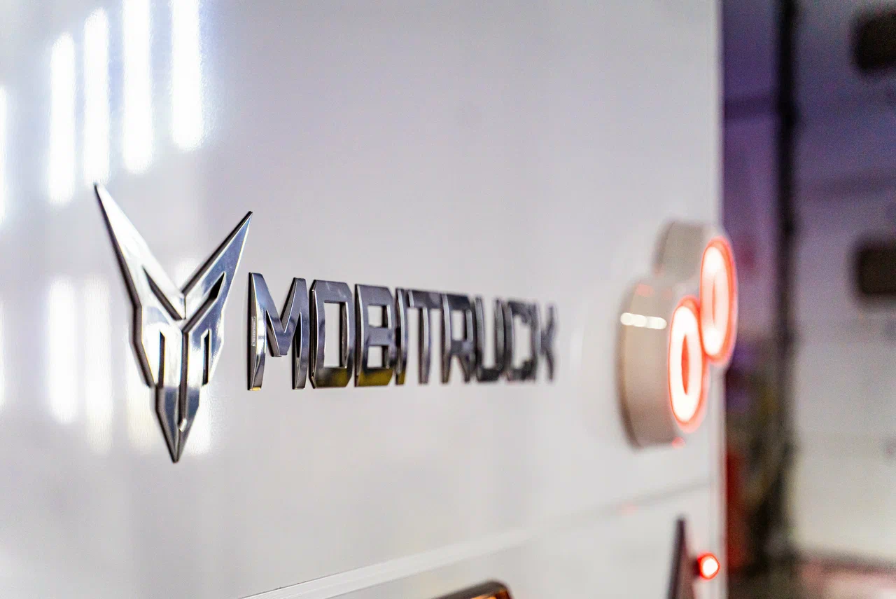 MOBITRUCK badge and illuminated exterior detail on a finished commercial shell
