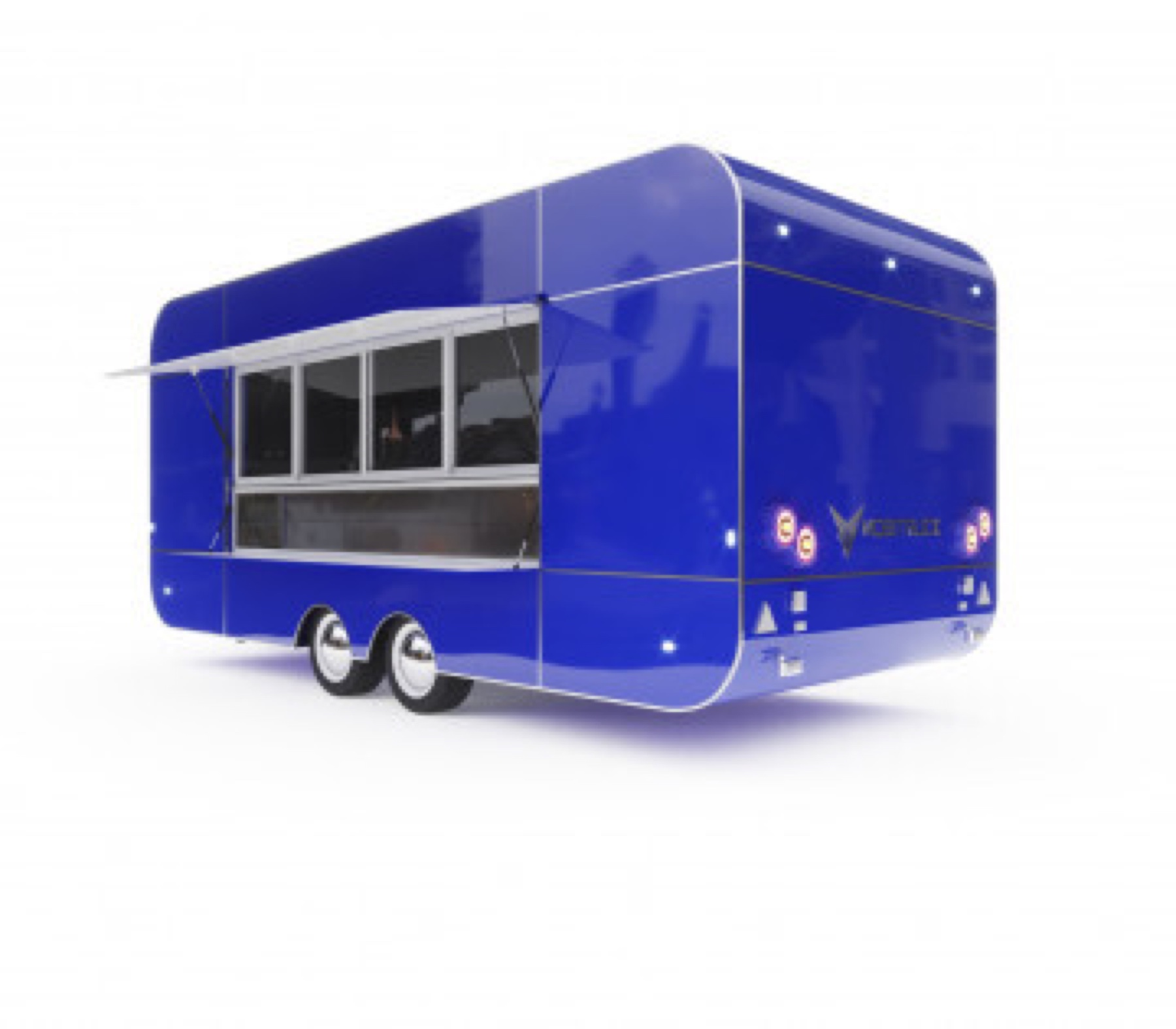 Blue straight-wall MobiCube commercial trailer shell